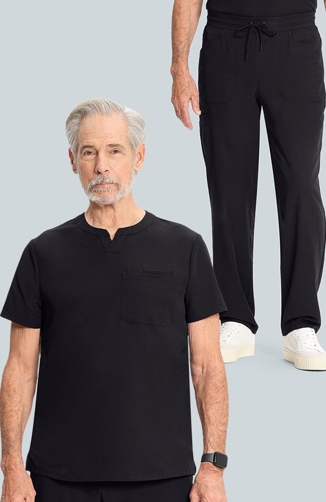 Men's Scrub Set: Cirrus Split Neck Top & Zephyr Straight Leg Pant, , large