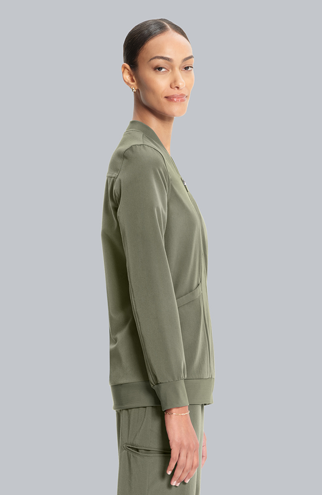 Women's Savannah 5-Pocket Scrub Jacket, OLV Olive, large