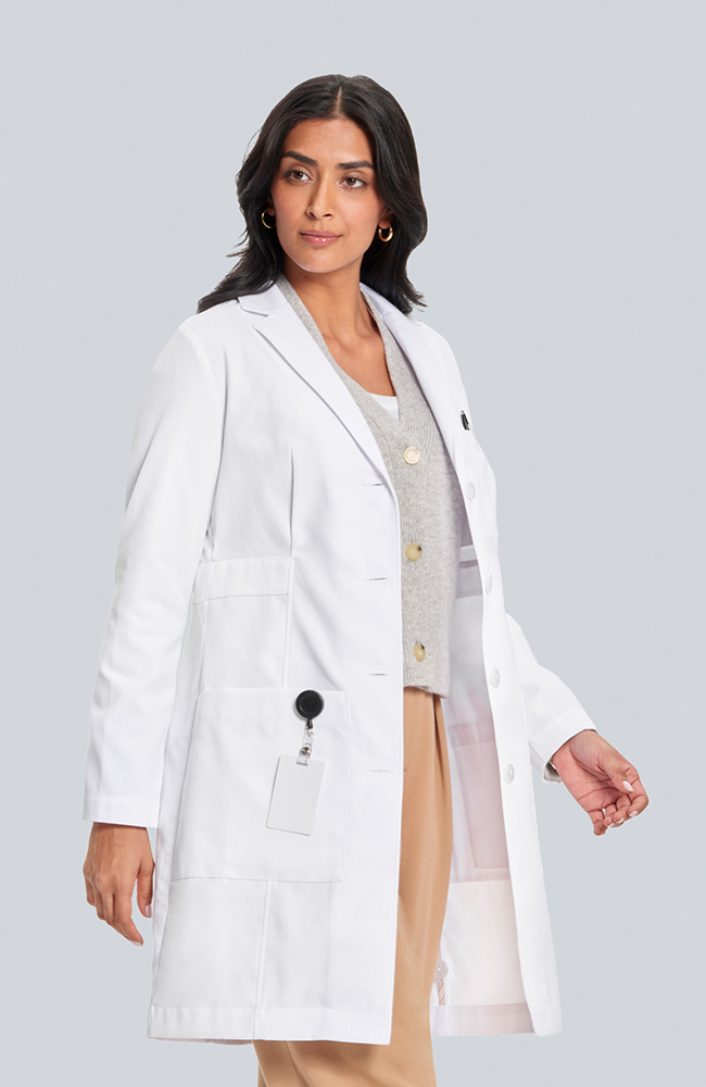 Women's M3 Estie Classic Fit 36&frac12;" Lab Coat, WHT White | white, large