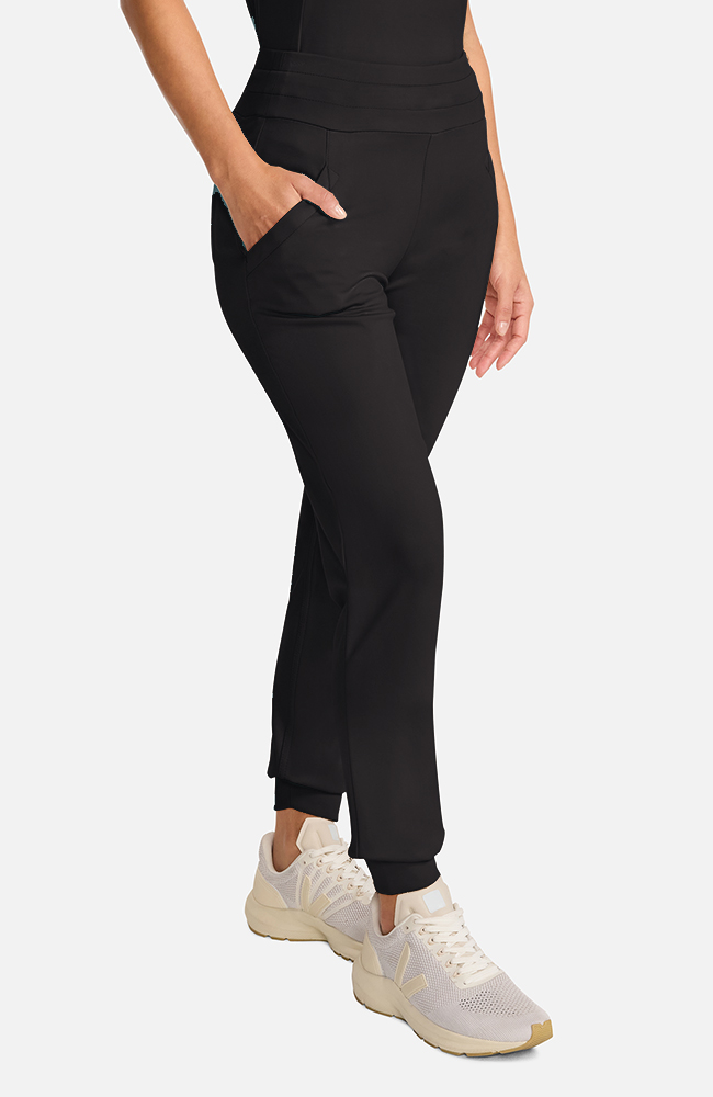 Women's Ponte Jogger Scrub Pant, BLK Black | black, large