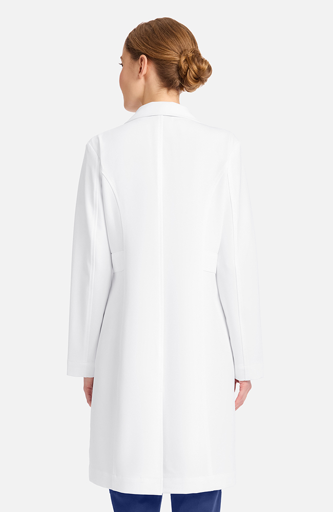 Women's Stella Princess Panel Darted 36½" Lab Coat, WHT White | white, large