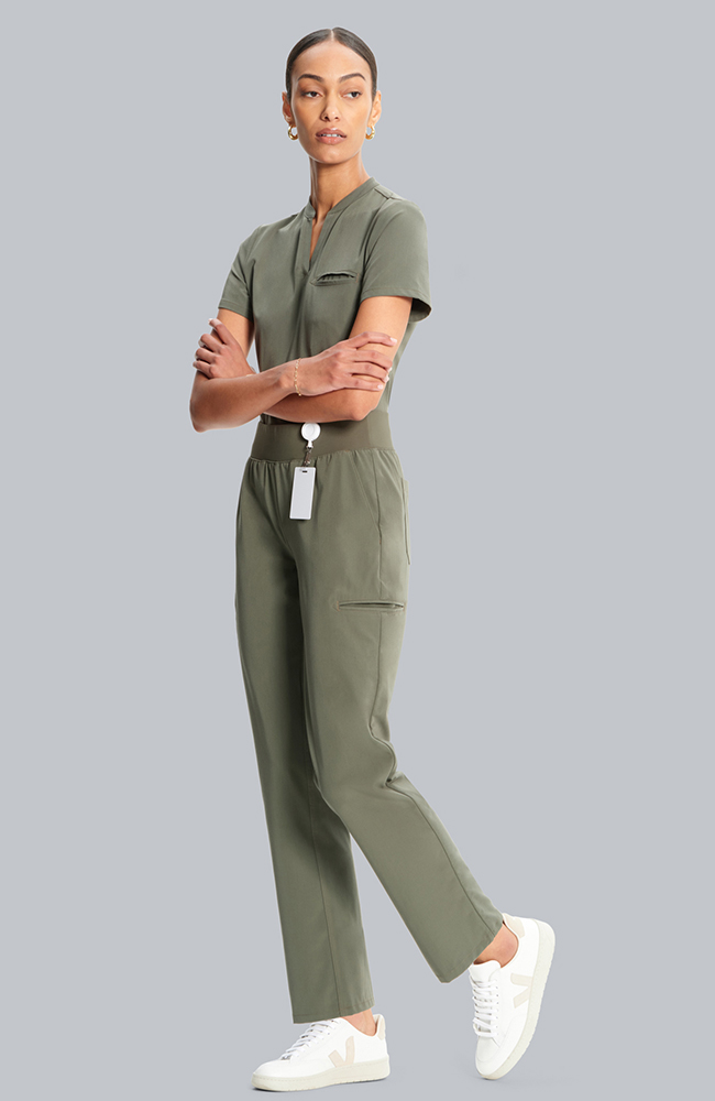 Women's Straight Leg Ankle Scrub Pant, OLV Olive | olive, large