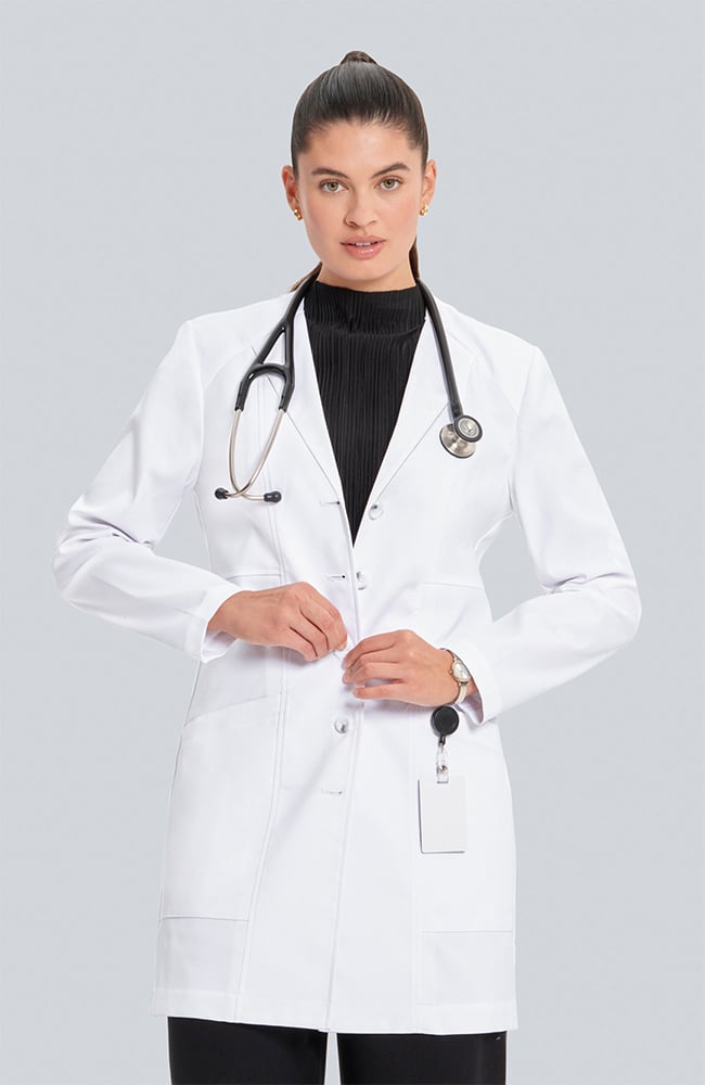 Women's Vera G. Slim Fit 34&frac34;" Lab Coat, WHT White | white, large
