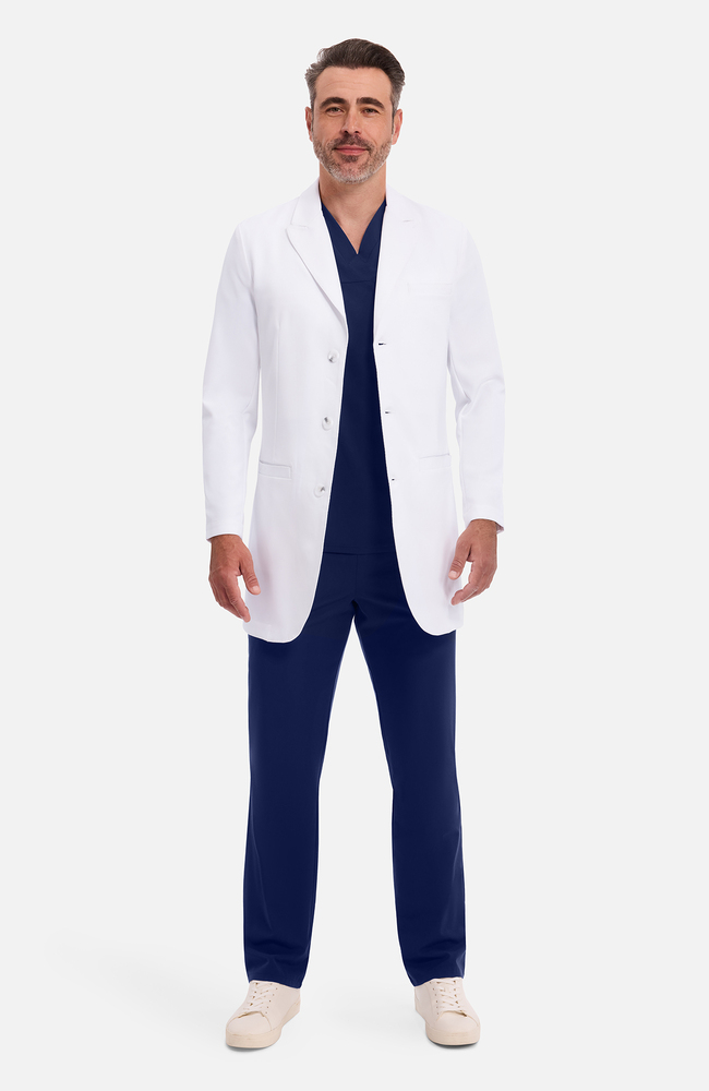 Men's Bennet Slim Stretch 34&frac34;" Lab Coat, WHT White | white, large