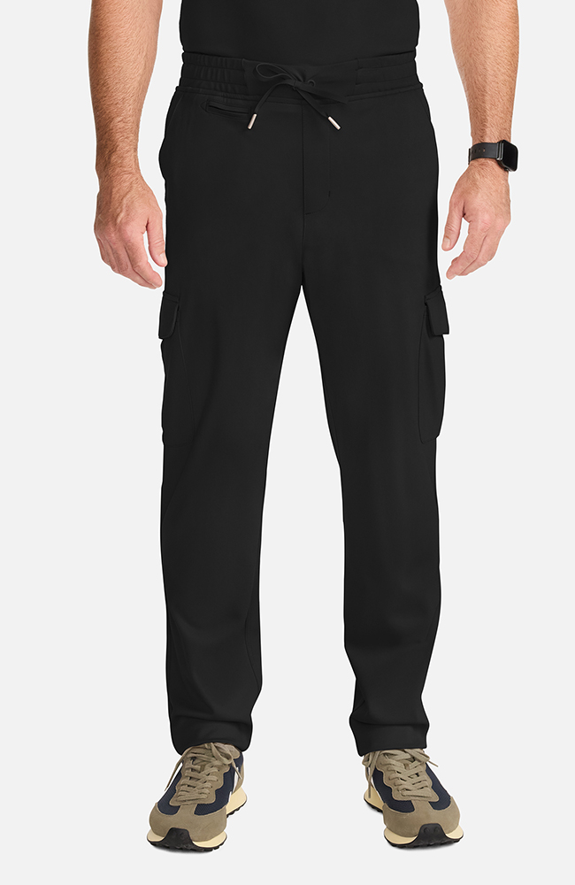 Men's Ponte Cargo Scrub Pant, BLK Black | black, large