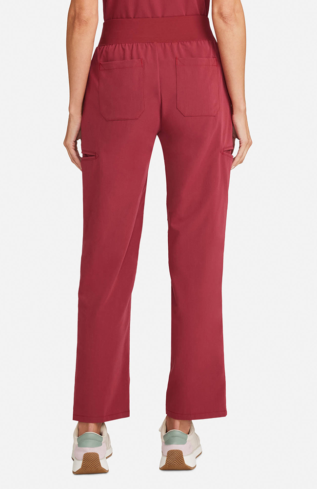 Women's Scrub Set: Taiga Welt Pocket Top & Straight Leg Ankle Pant, CHW Cherry Wood | red, large