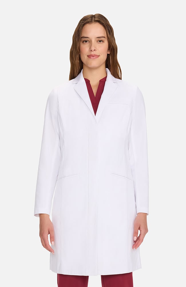 Women's Zip Front Over The Knee Lab Coat 36", WHT White | white, large