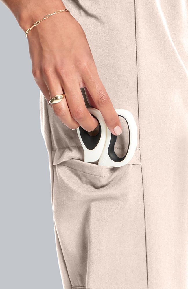 Women's Scrub Set: Taiga Welt Pocket Top & Anemone Straight Leg Pant, TAT Toasted Tan | brown, large