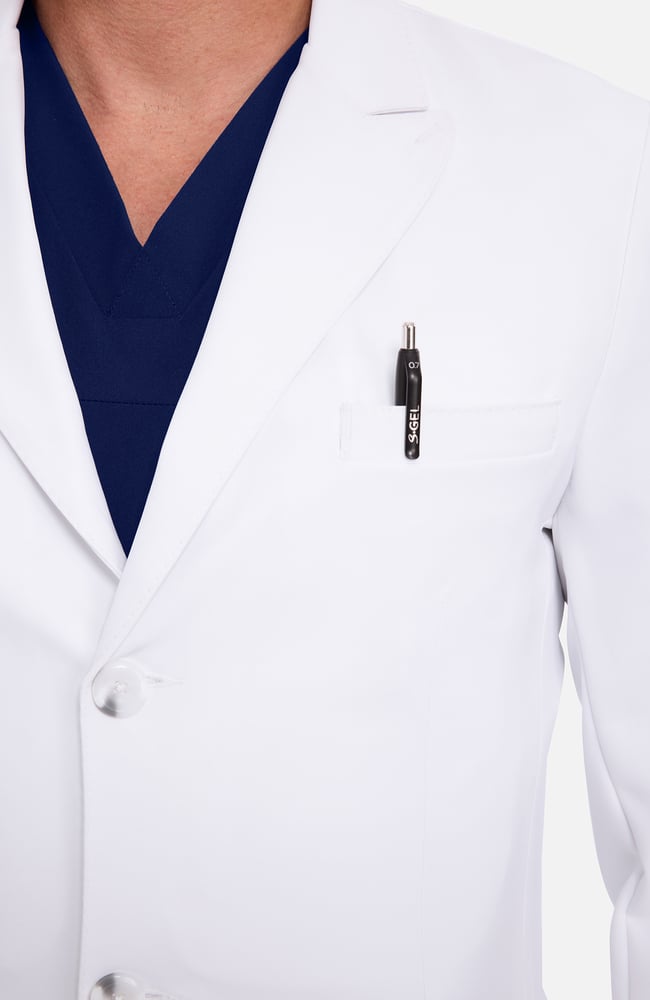 Men's Bennet Slim Stretch 34&frac34;" Lab Coat, WHT White | white, large