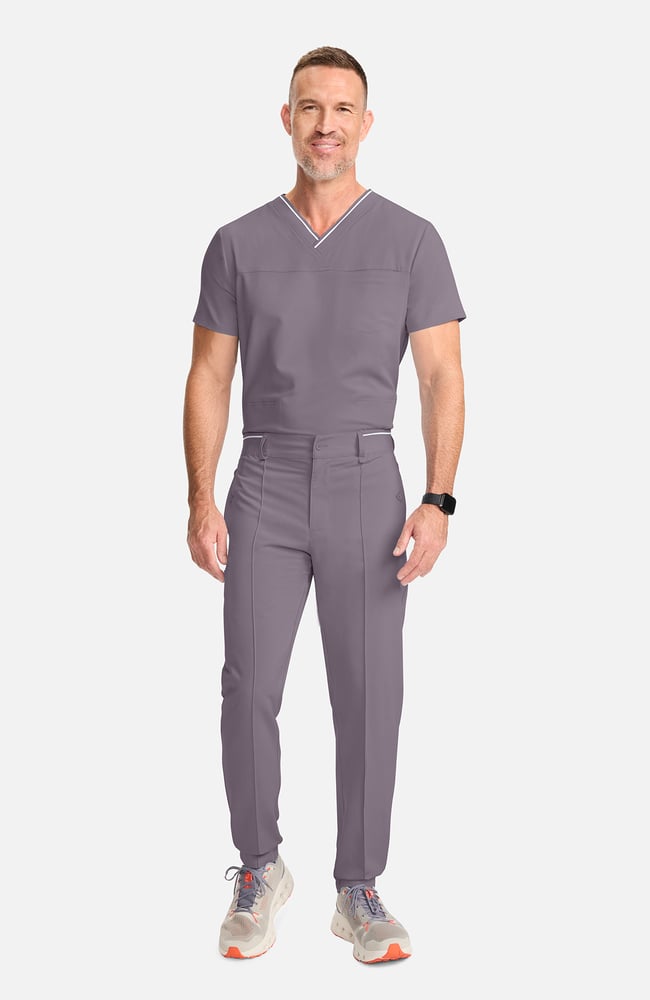 Men's Pintuck Tapered Scrub Pant, MIN Mink, large