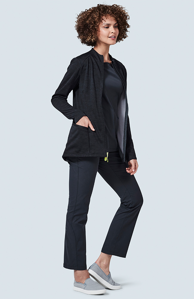 Women's Ionic Scrub Jacket, BLK Black | black, large
