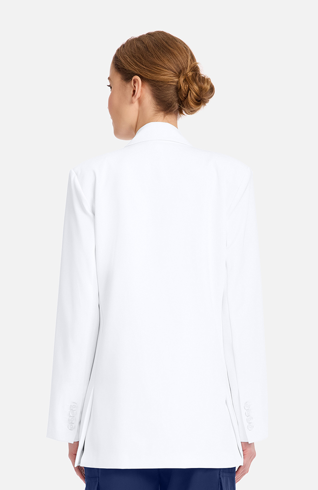 Women's Ada Double Breasted 29" Lab Coat, WHT White | white, large