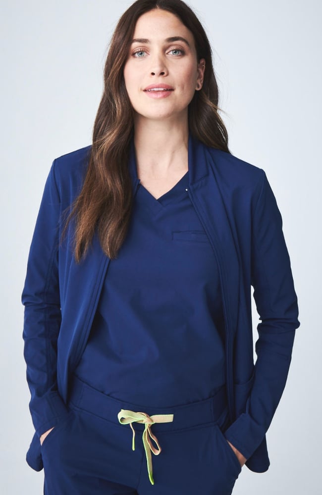 Women's Kinetic Scrub Jacket, NAV Navy Blue | navy, large