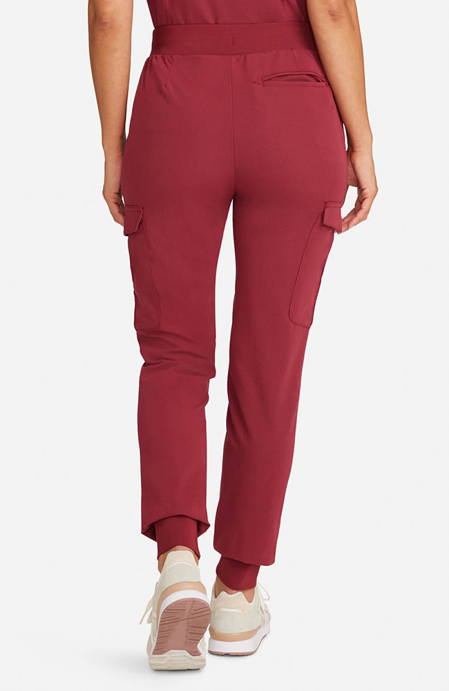 Women's Scrub Set: Flora 3-Pocket Top & Bosque Jogger Pant, CHW Cherry Wood | red, large