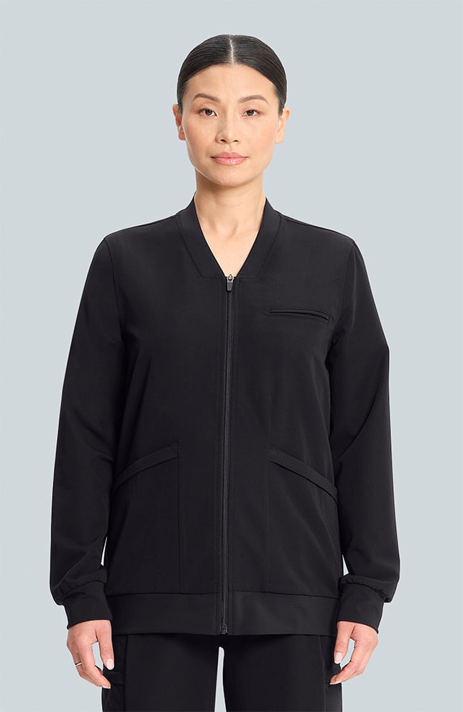 Women's Savannah 5-Pocket Scrub Jacket, BLK Black, large