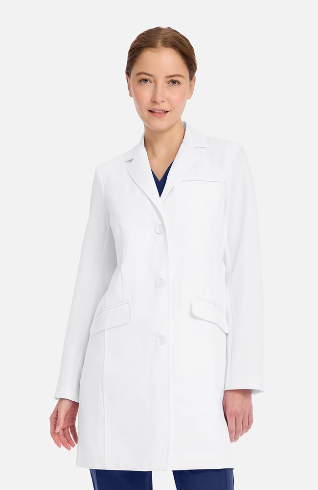 Women's Lise Flap Pocket 33½" Lab Coat, WHT White | white, large