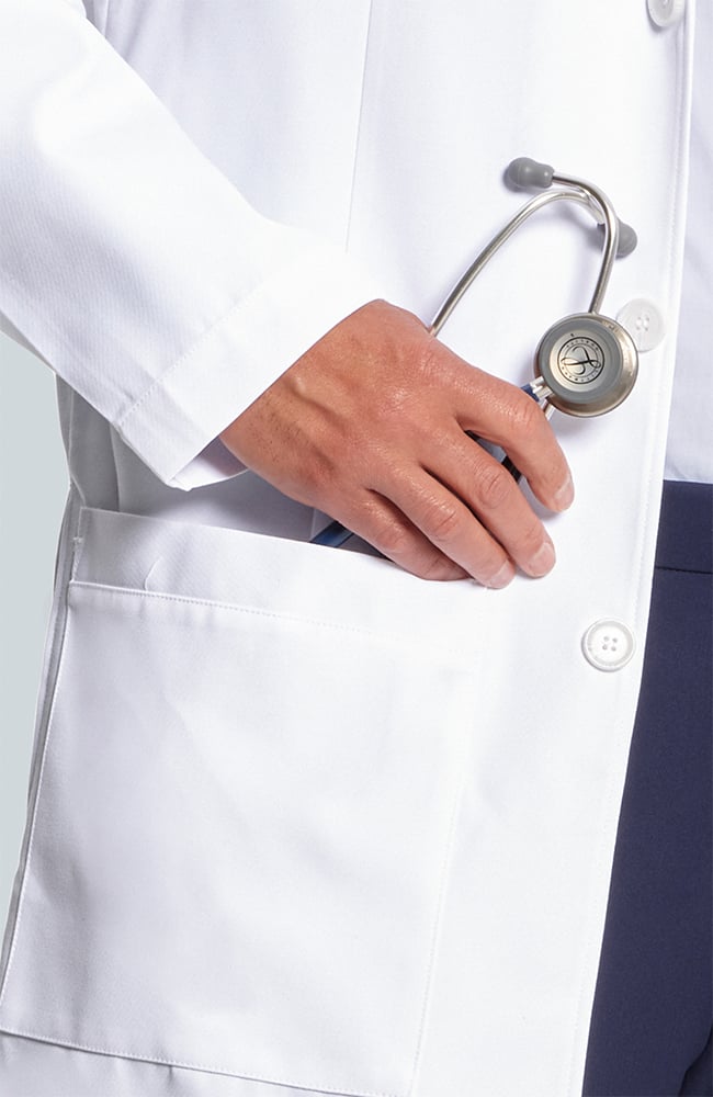 Men's M3 Laennec Classic Fit 40" Lab Coat, WHT White | white, large