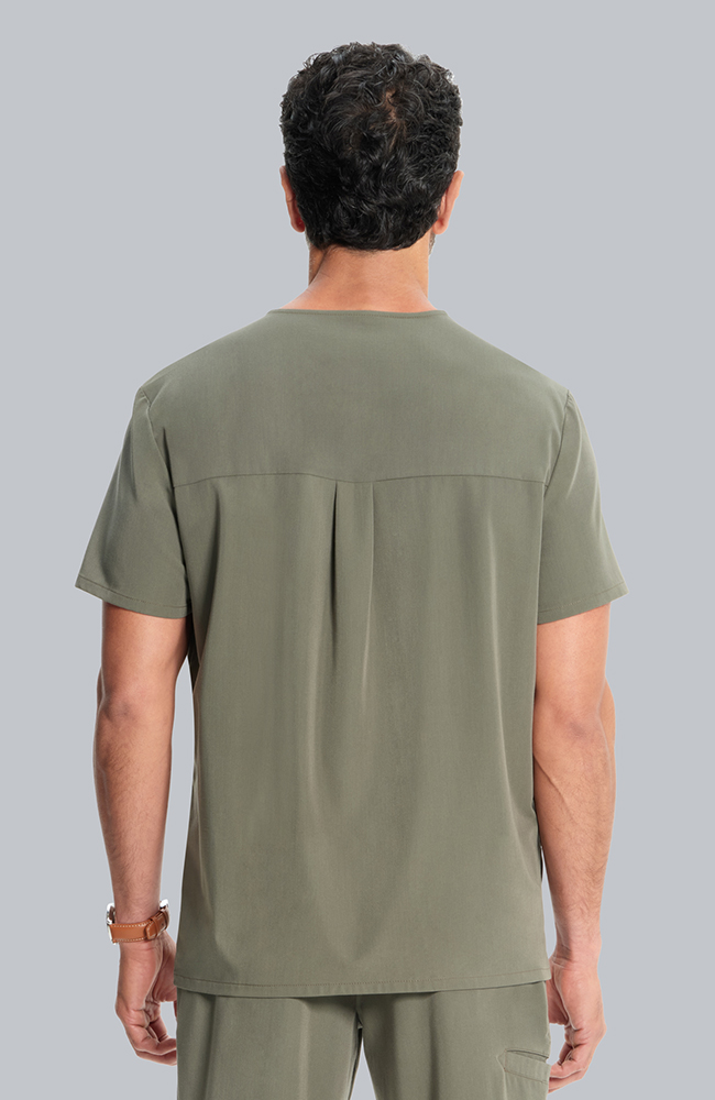 Men's Vapor 3-Pocket V-Neck Seamed Scrub Top, OLV Olive, large