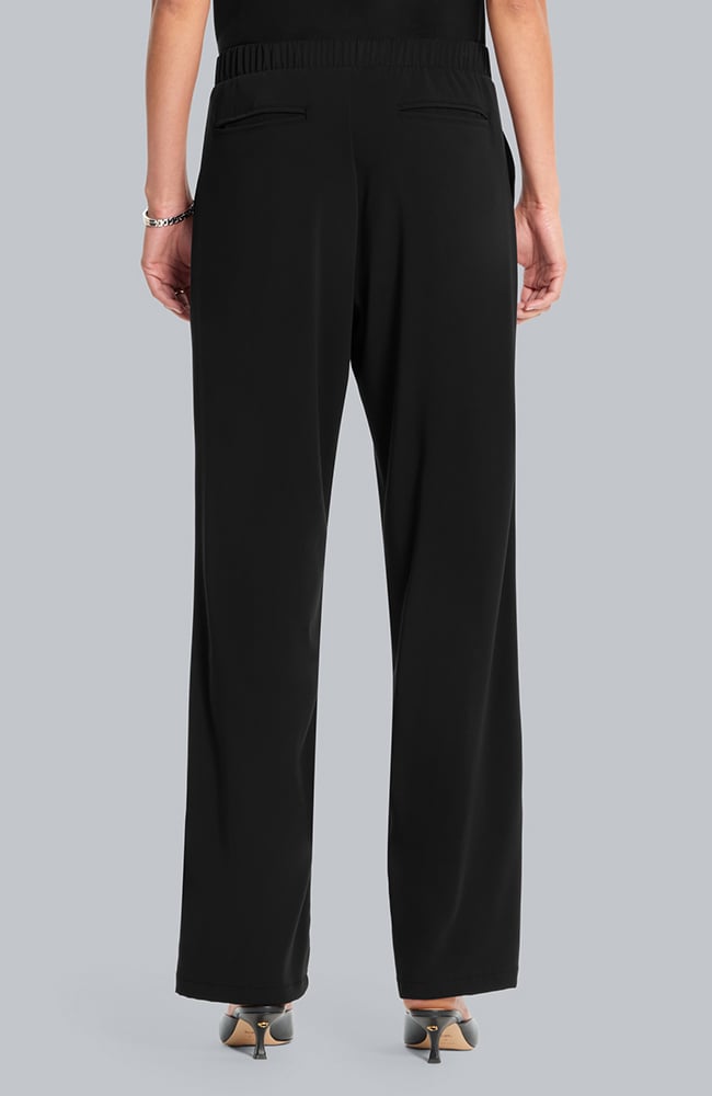 Women's Scrub Set: Silk Stand Collar Top & Pleated Wide Leg Pant, , large