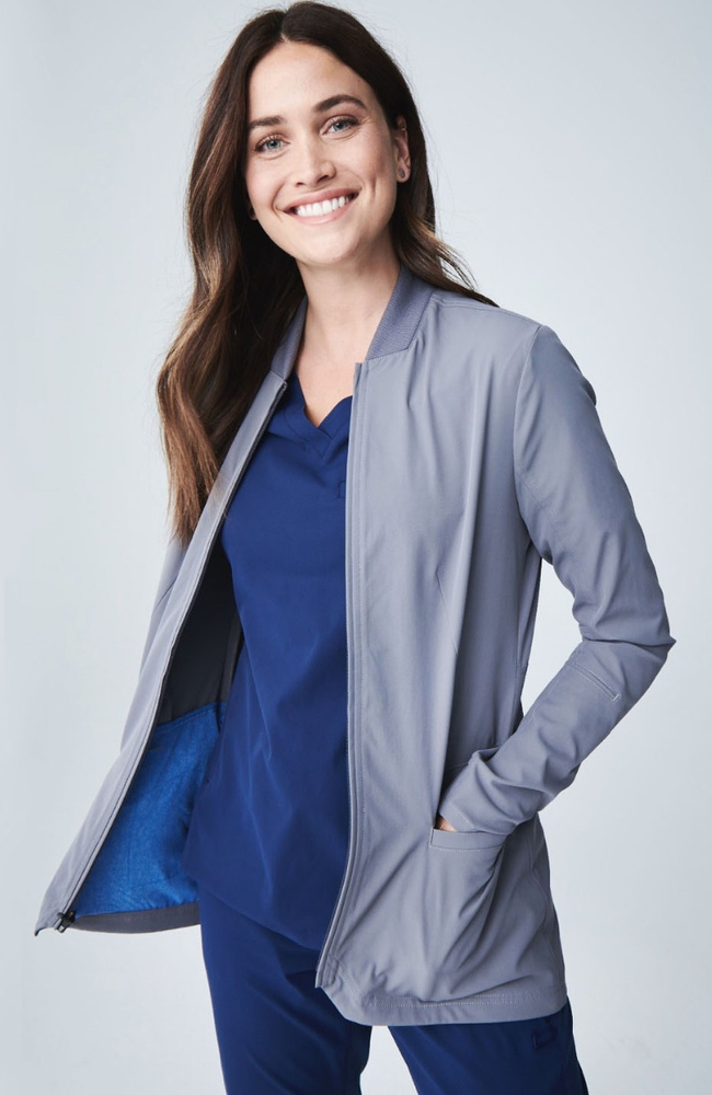 Women's Kinetic Scrub Jacket, GRE Grey | grey, large