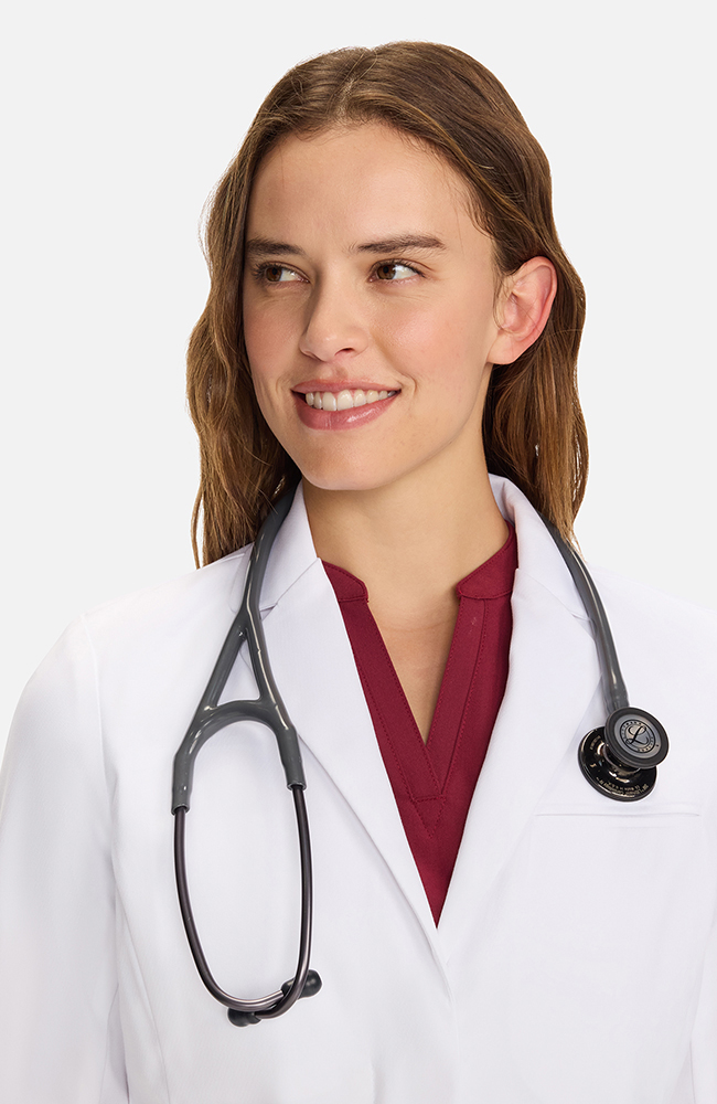 Women's Zip Front Over The Knee Lab Coat 36", WHT White, large