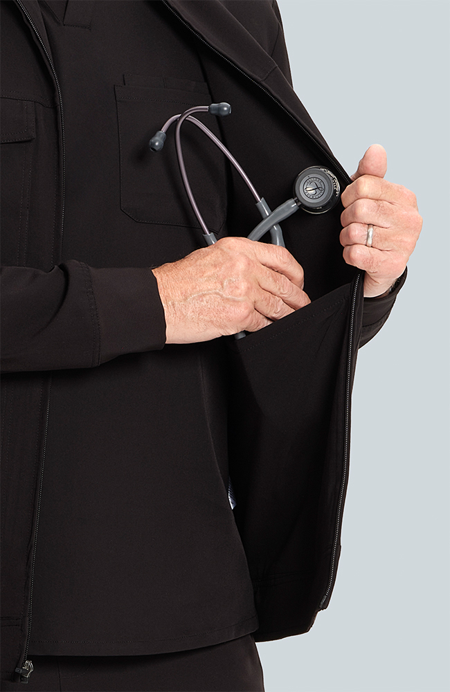Men's Equinox 4-Pocket Scrub Jacket, BLK Black | black, large