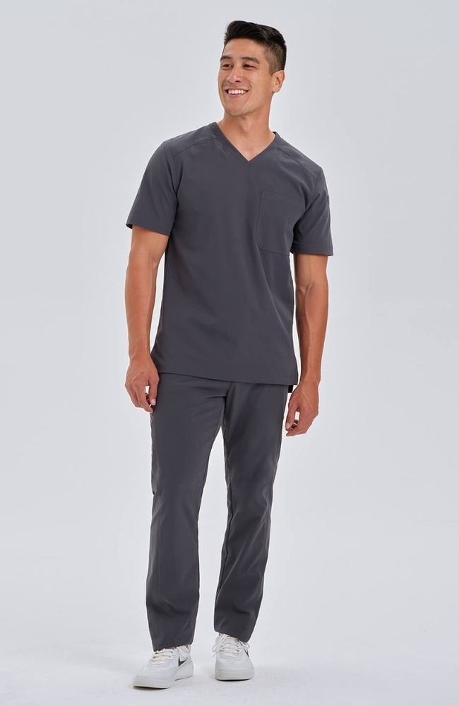 Men's Apex V-Neck Scrub Top, PWT Pewter, large