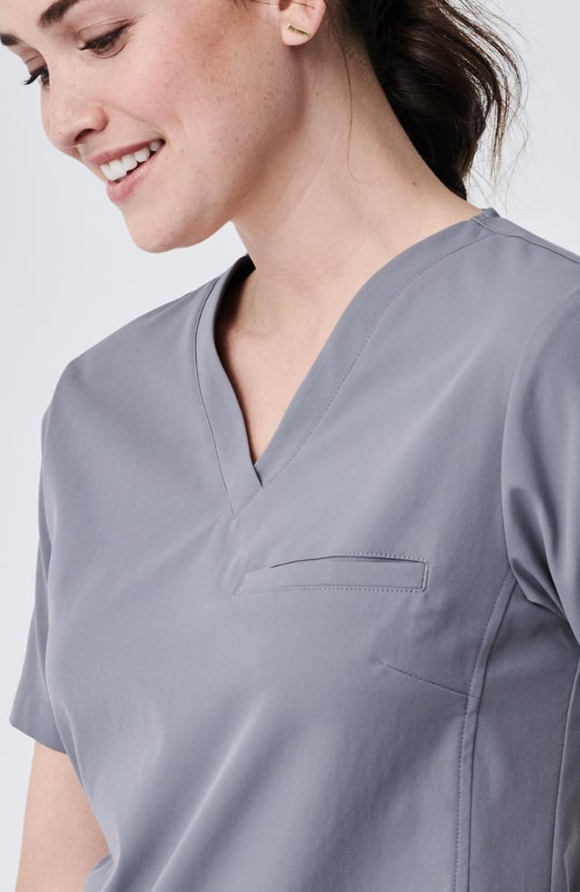 Women's Vista V-Neck Scrub Top, GRE Grey | grey, large