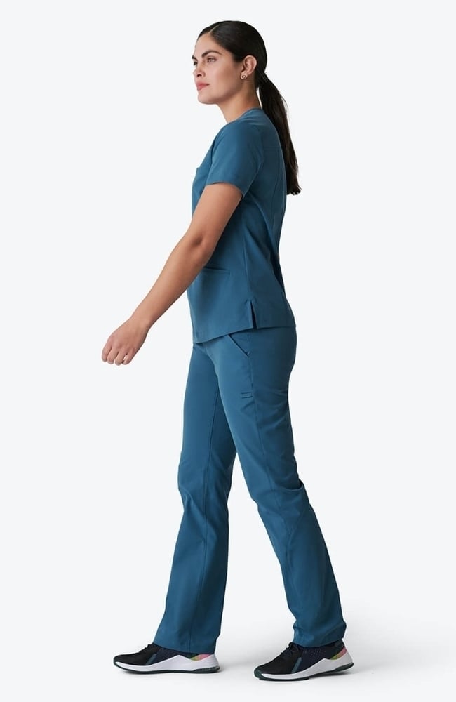 Women's Calyx V-Neck Scrub Top, OCE Ocean | blue, large