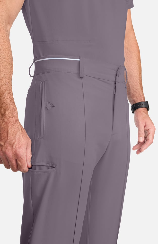 Men's Pintuck Tapered Scrub Pant, MIN Mink, large