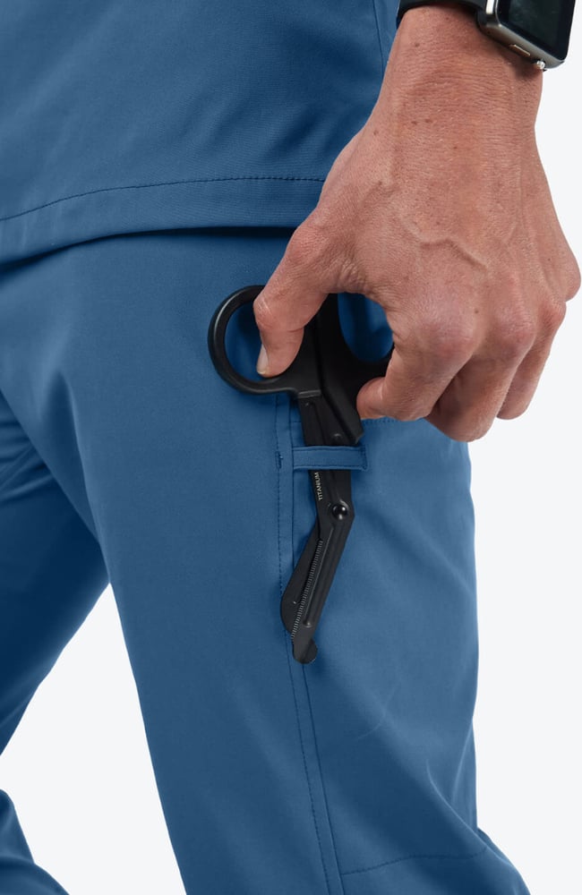 Men's Summit Cargo Drawstring Scrub Pant, OCE Ocean | blue, large