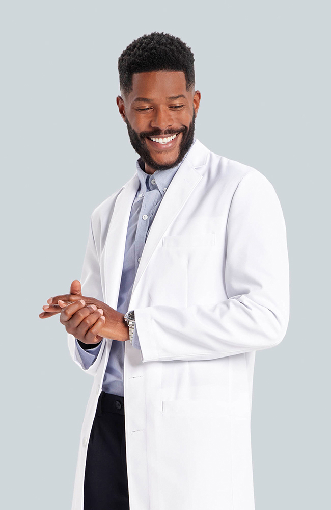 Men's M3 E. Wilson Slim Fit 36¾” Lab Coat, WHT White, large