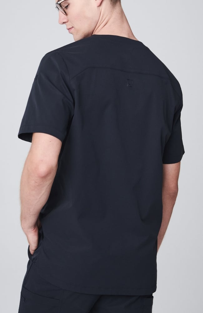 Men's Apex V-Neck Scrub Top, BLK Black | black, large