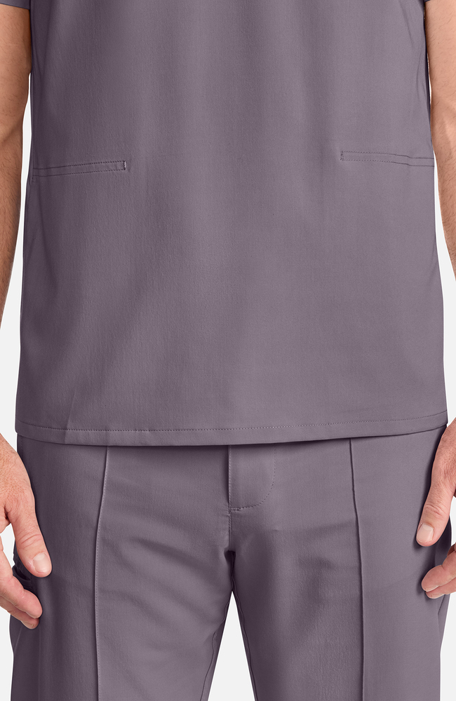 Men's V-Neck Scrub Top, MIN Mink, large