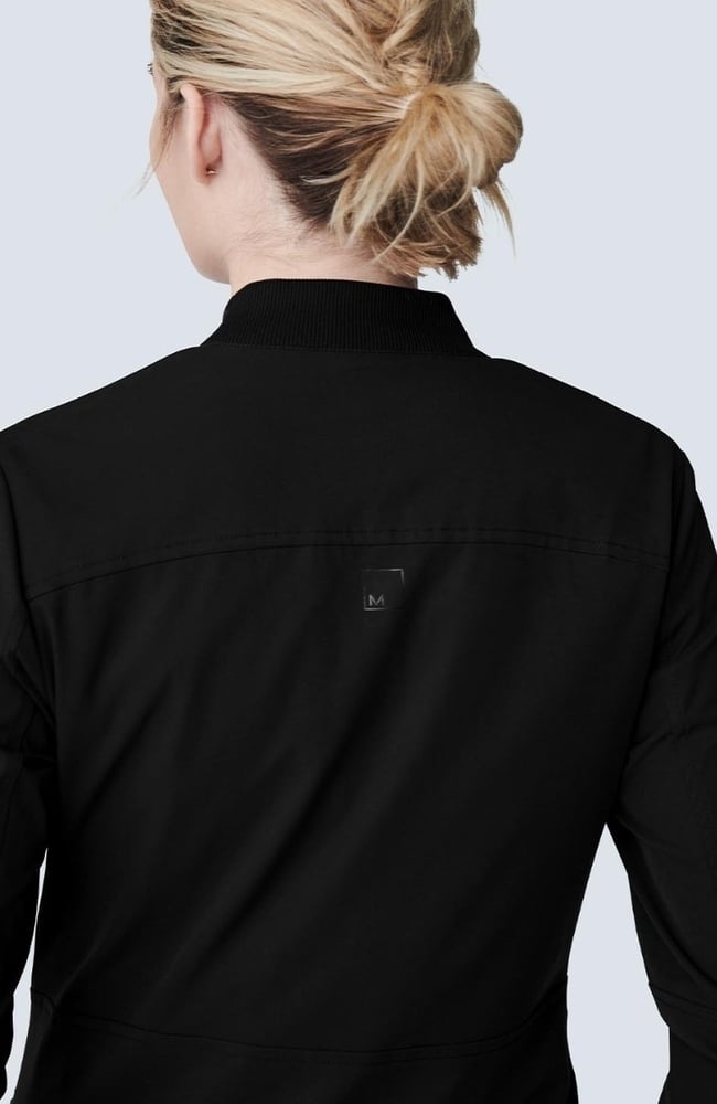 Women's Kinetic Scrub Jacket, BLK Black, large