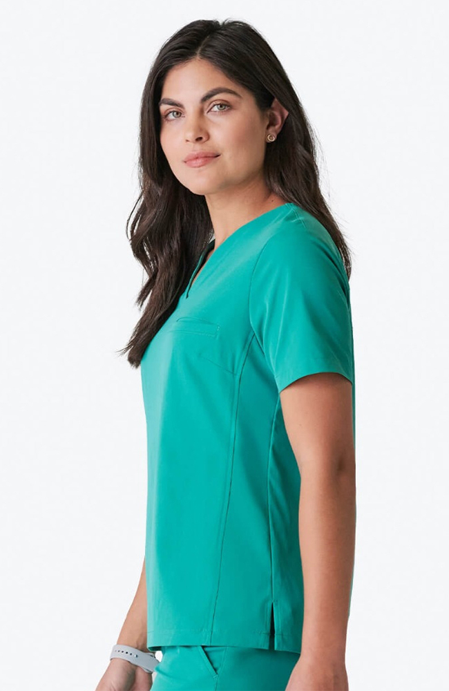 Women's Vista V-Neck Scrub Top, SUR Surgical Green | green, large