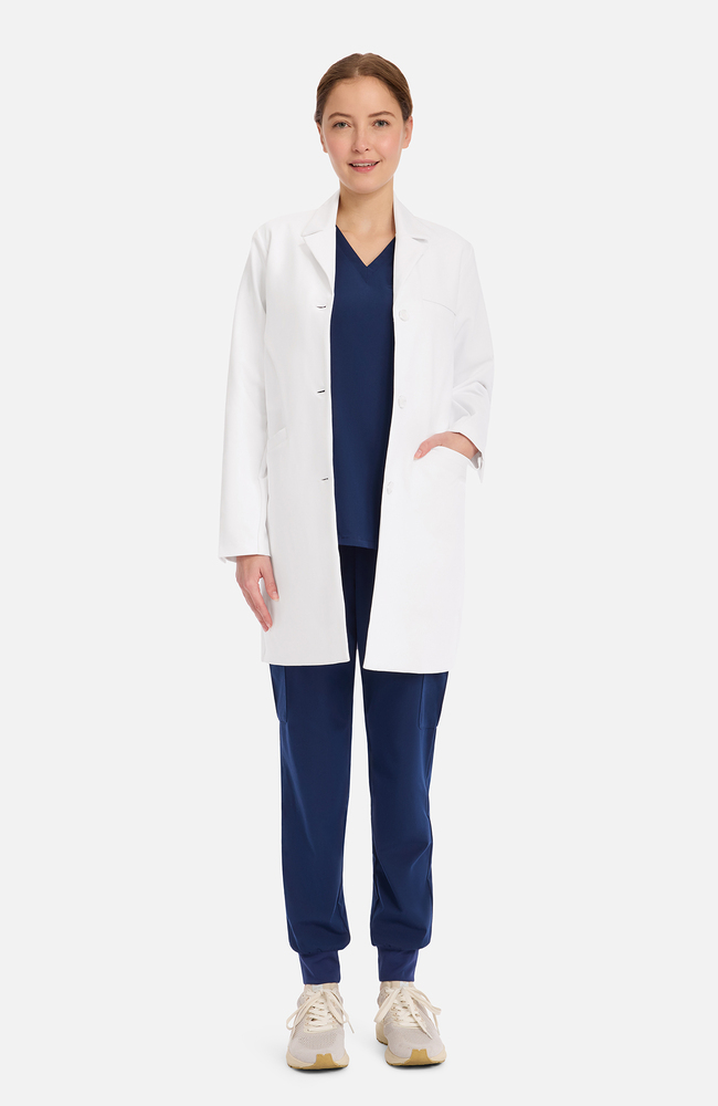 Women's Joycelyn 34" Lab Coat, WHT White | white, large