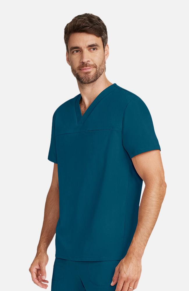 Men's Scrub Set: Vapor 3-Pocket Top &  Zephyr Straight Leg Pant, CAR Caribbean Blue, large