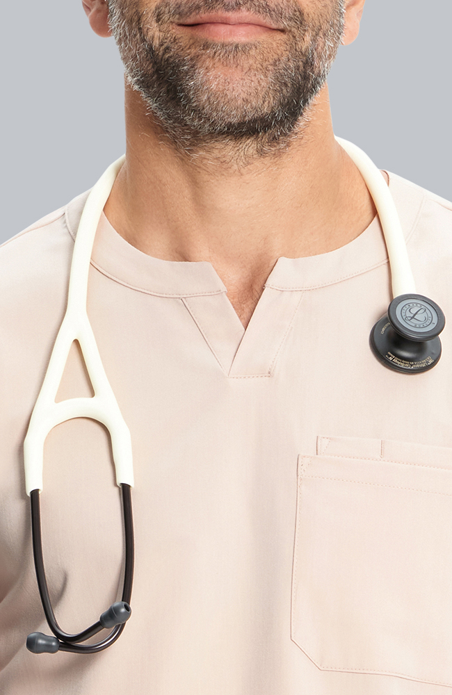 Men's Scrub Set: Cirrus Split Neck Top & Zephyr Straight Leg Pant, TAT Toasted Tan | brown, large