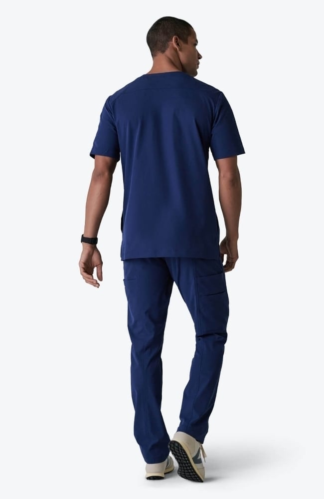 Men's Realm V-Neck Scrub Top, NAV Navy Blue, large