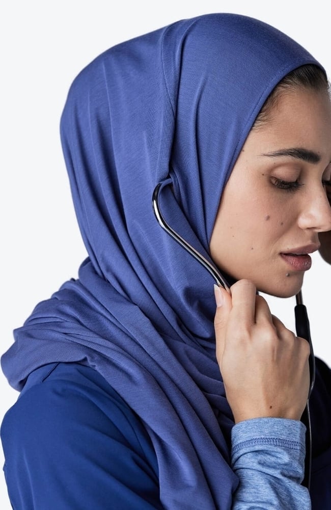 Women's Medical Hijab, DBL Dark Blue | blue, large