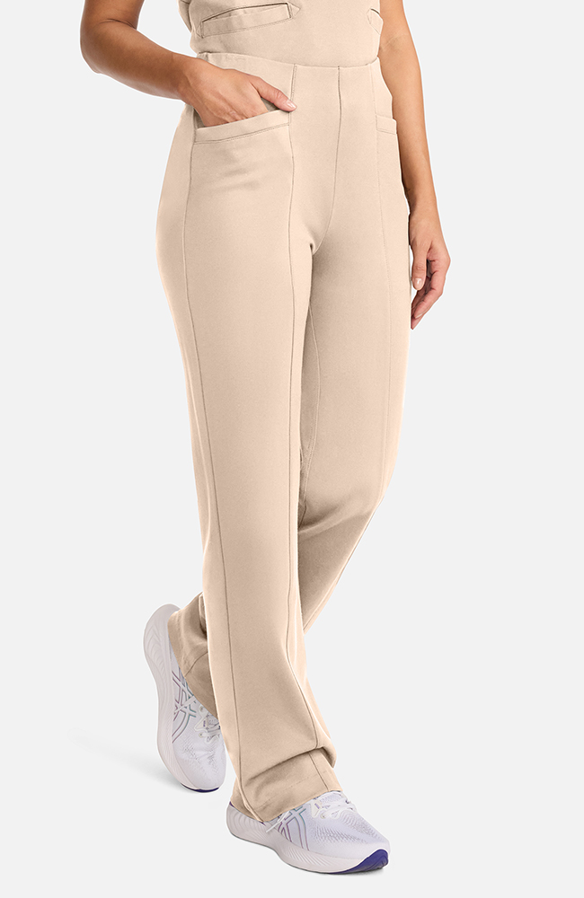 Women's Ponte Wide Leg Scrub Pant, TAT Toasted Tan | brown, large