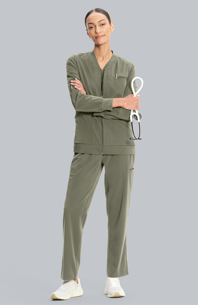 Women's Savannah 5-Pocket Scrub Jacket, OLV Olive, large