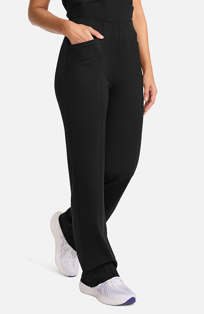 Women's Ponte Wide Leg Scrub Pant, BLK Black, large