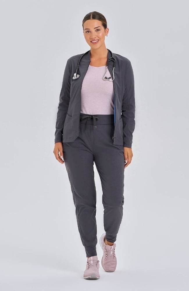 Women's Kinetic Scrub Jacket, PWT Pewter, large