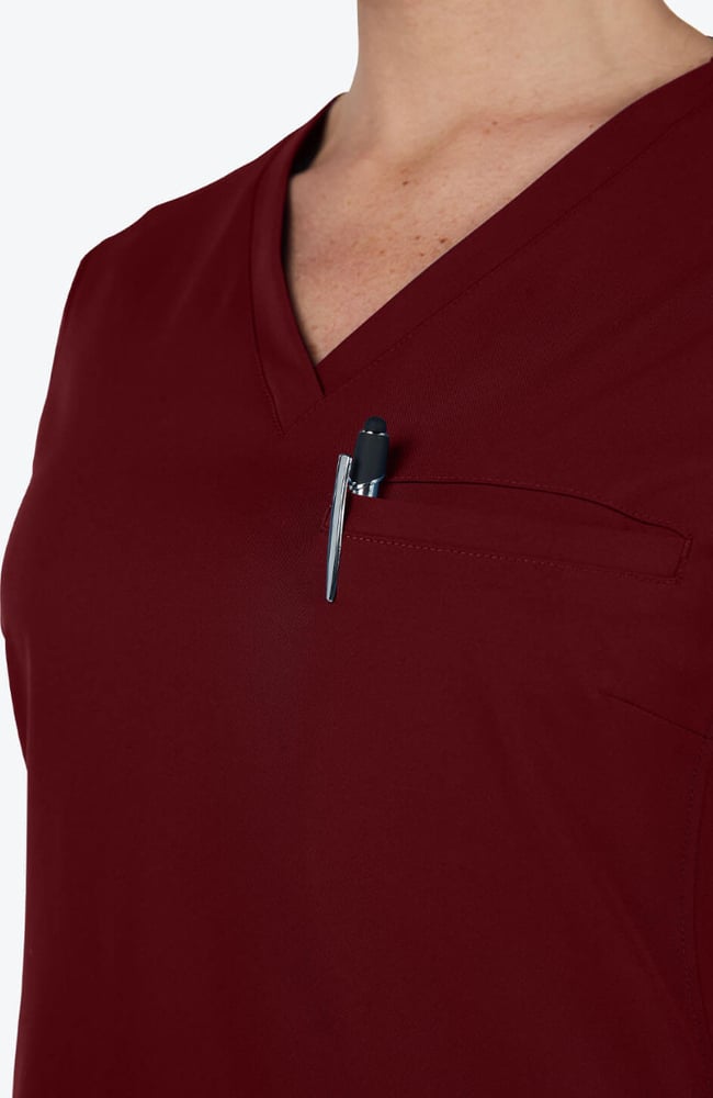 Women's Vista V-Neck Scrub Top, SNG Sangria, large