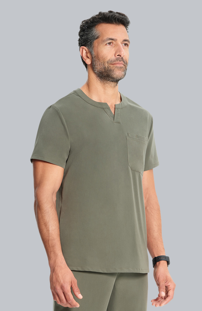 Men's Scrub Set: Cirrus Split Neck Top & Zephyr Straight Leg Pant, OLV Olive | olive, large