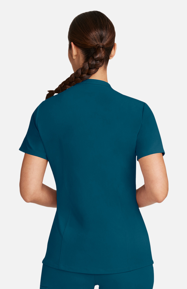 Women's Scrub Set: Taiga Welt Pocket Top & Straight Leg Ankle Pant, CAR Caribbean Blue | caribbean blue, large