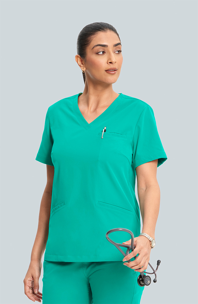 Women's Calyx V-Neck Scrub Top, , large