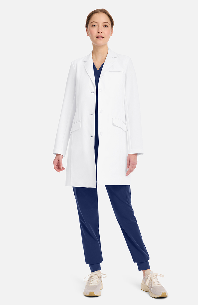 Women's Lise Flap Pocket 33½" Lab Coat, WHT White | white, large